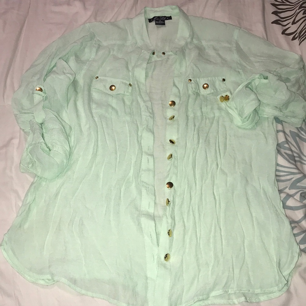 Mint green blouse
